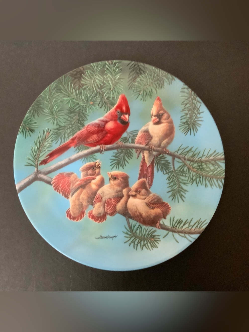 Vintage Knowles “Singing Lesson” (Cardinals) Collectible Plate, 1990s